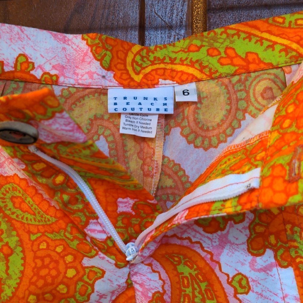 Trunks Beach Couture Colorful Paisley Bermuda Shorts Size 6 - Picture 5 of 9